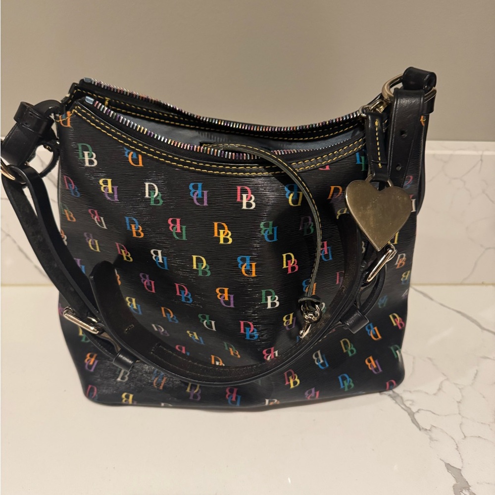 Dooney & Bourke Black Bag with Multicolor Logo - Picture 5 of 7